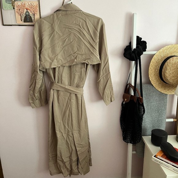 CAMEL LONG TRENCH COAT| ZARA - Picture 2 of 5